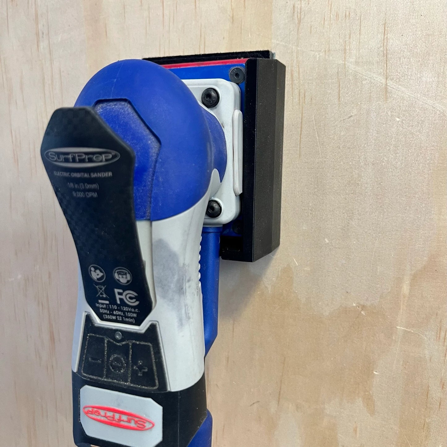 Wall-Mounted Sander Holder for the SurfPrep 3" x 4" Electric Ray & Ekasand (Accommodates Pad!)