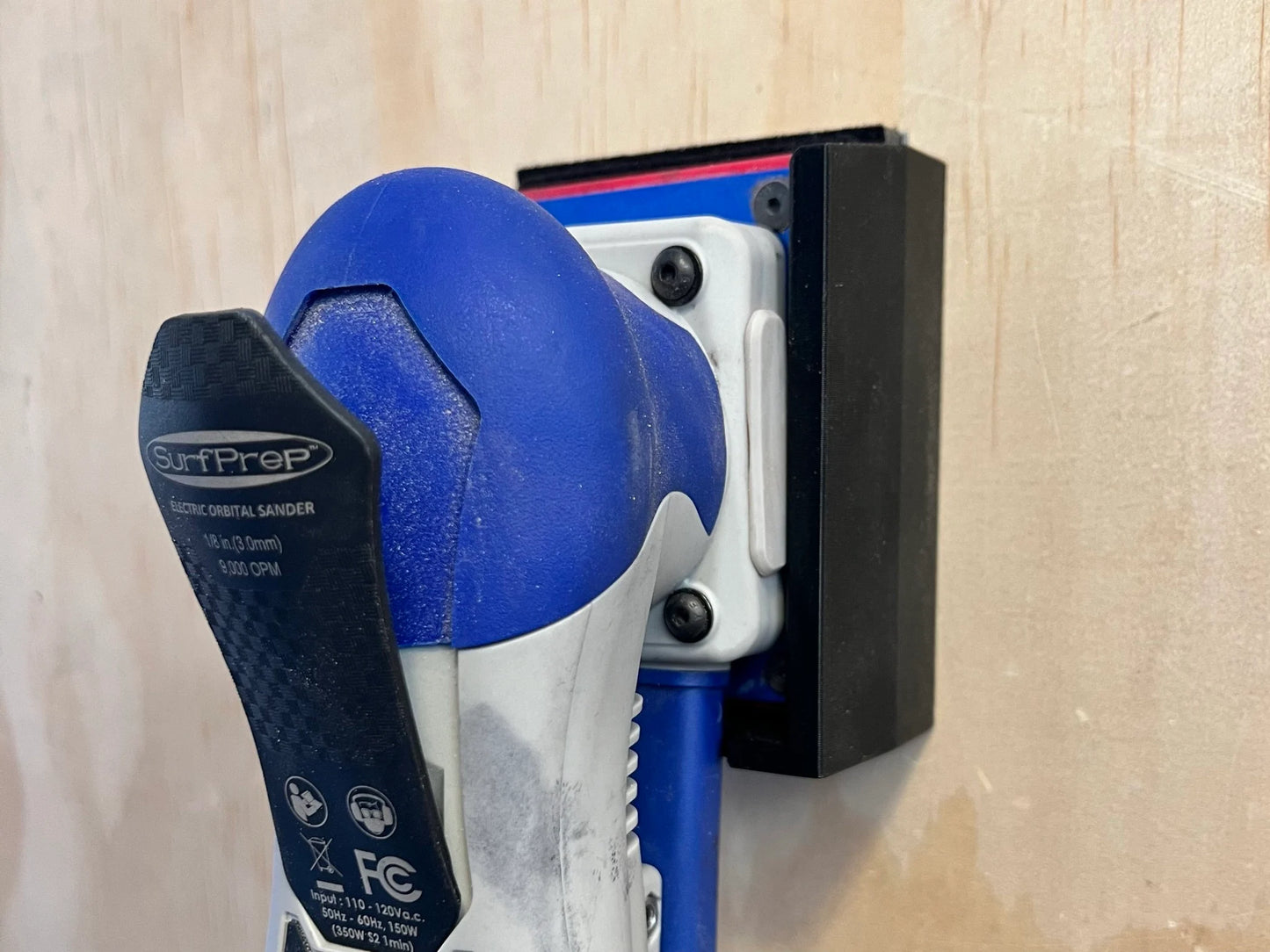 Wall-Mounted Sander Holder for the SurfPrep 3" x 4" Electric Ray & Ekasand (Accommodates Pad!)