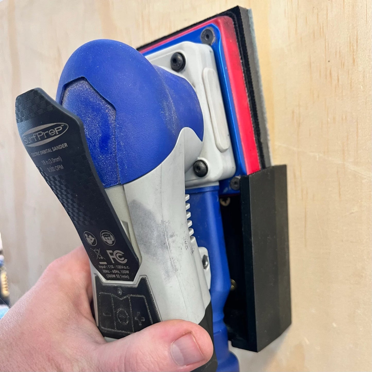 Wall-Mounted Sander Holder for the SurfPrep 3" x 4" Electric Ray & Ekasand (Accommodates Pad!)