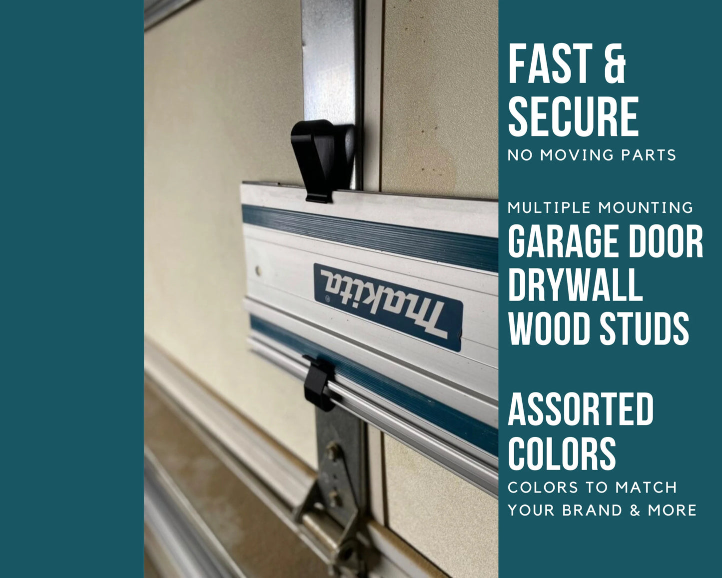 Universal Track Saw Rail Holders Guide Rail Mounts - Quick and Secure Mounting Makita, Festool, Milwaukee, Powertec, Kreg, Wen, & More