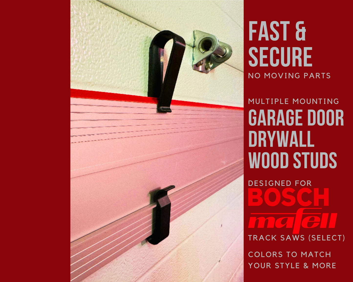 Guide Rail Mounts for Bosch Track Saw and Select Mafell Rail Holders - Quick and Secure Mounting